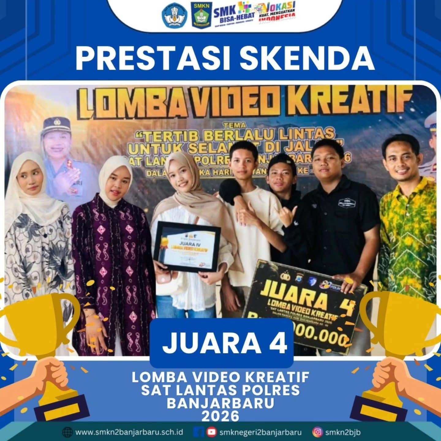 TIM KREATIF TJKT SKENDA RAIH JUARA 4 LOMBA VIDEO KREATIF SAT LANTAS POLRES BANJARBARU 2026