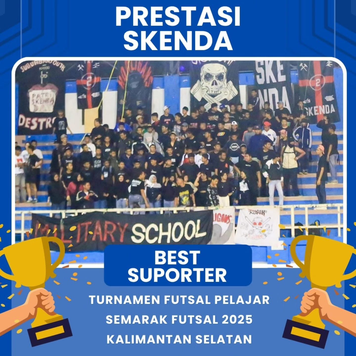 Tim Futsal kebanggaan kita kembali menorehkan prestasi gemilang di Turnamen Futsal Pelajar Semarak Futsal 2025 Kalimantan Selatan! Selamat!!! 🤩🤩🤩 🥇 Ju