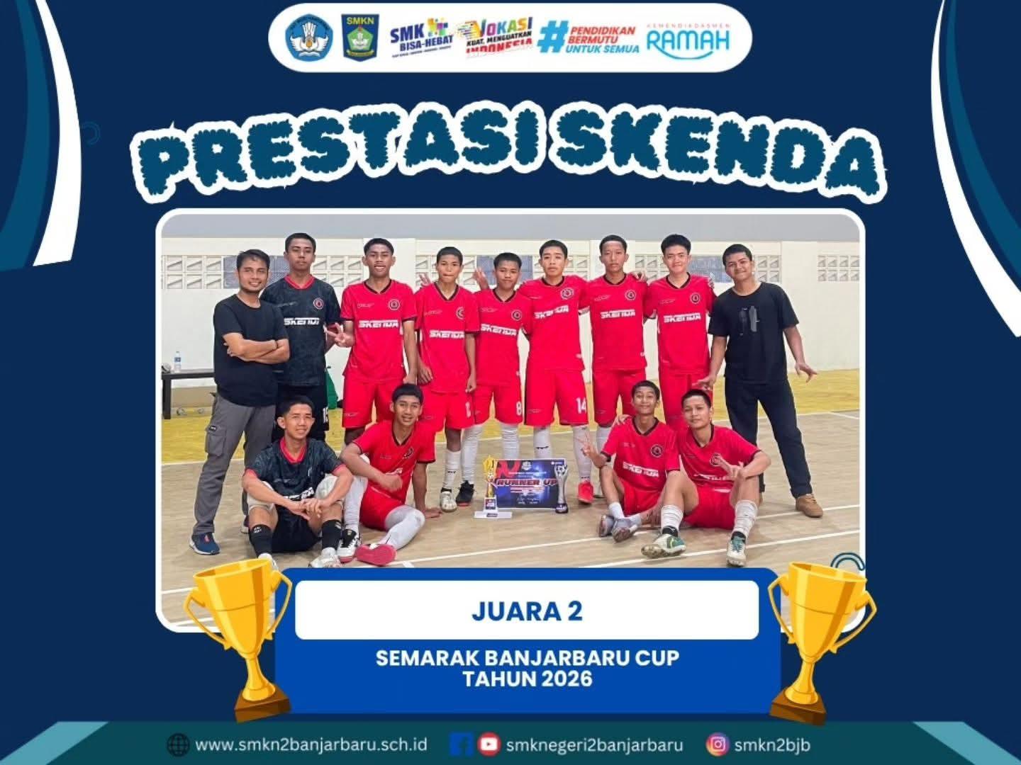 Tim Futsal SMKN 2 Banjarbaru Raih Juara 2 Semarak Banjarbaru Cup 2026